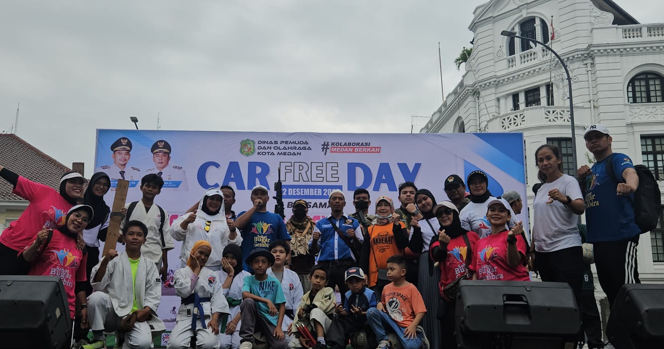 PENGGIAT: Para penggiat olahraga Kota Medan meramaikan CFD, Minggu (22/12/2024). (dok pribadi)