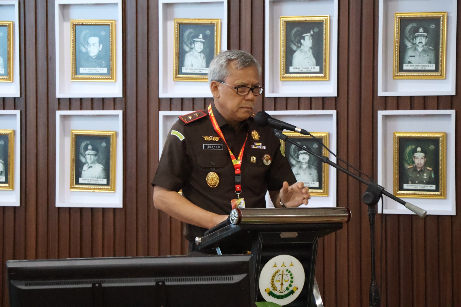 Kajati Sumut, Idianto dalam gelar refleksi akhir tahun Kejati Sumut,&nbsp;Senin&nbsp;(30/12).