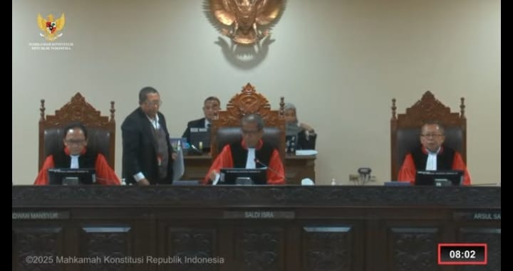 SIDANG: Suasana sidang perdana PHPU Pilkada Medan 2024 di Mahkamah Konstitusi, Rabu (8/1/2015). ISTIMEWA/SUMUT&nbsp;POS