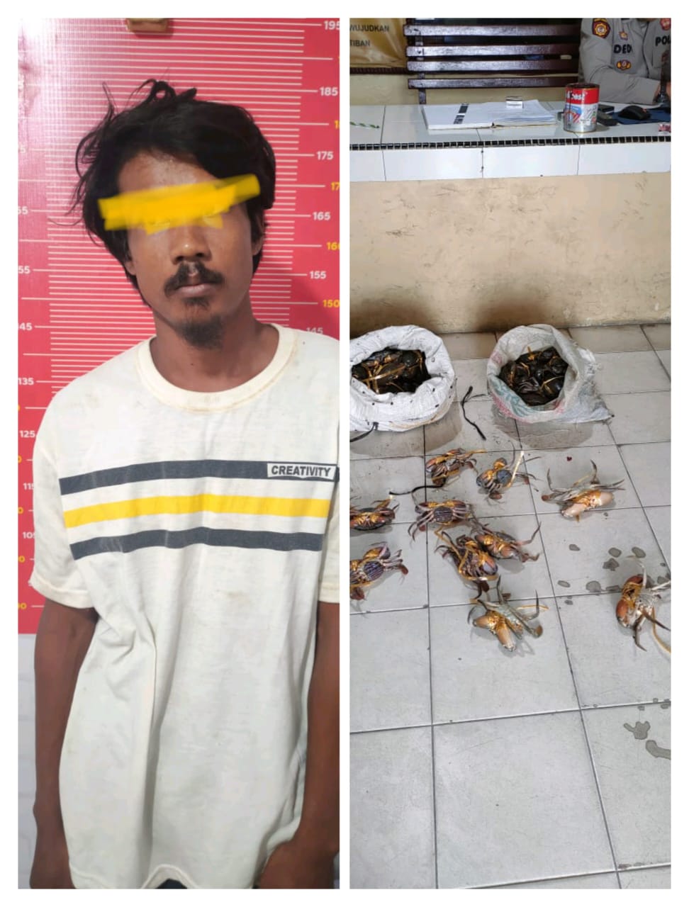 DIAMANKAN: Dhani saat diamankan di Polsek Tanjung Beringin