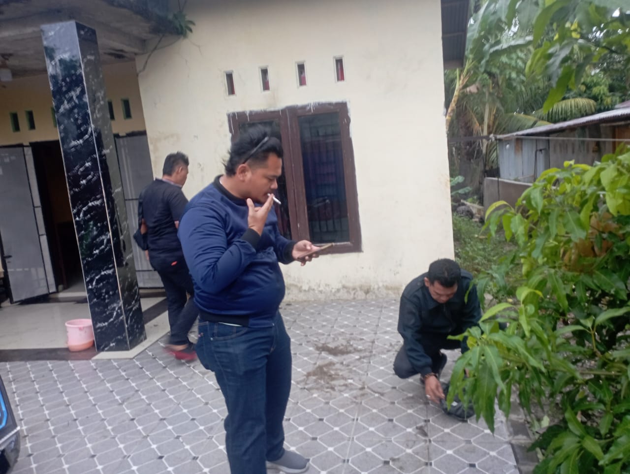 DIMOLOTOV: Rumah yang dilempar bom molotov di wilayah hukum Polsek Pangkalanbrandan.