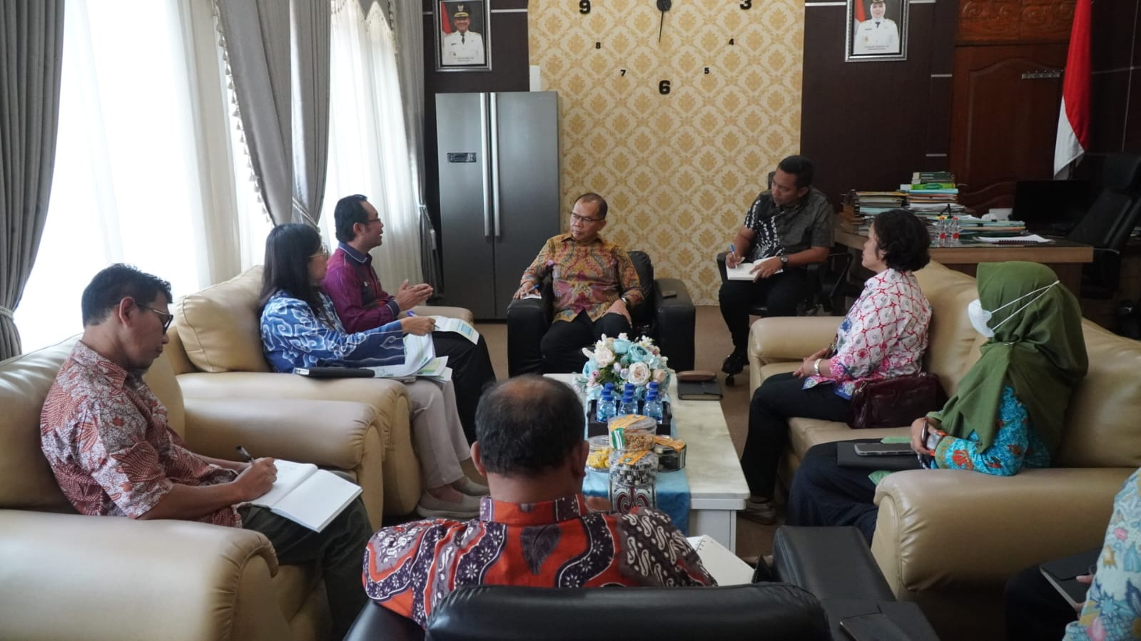 AUDENSI: BPS Langkat saat audiensi di ruangan sekretaris daerah.Diskominfo Langkat/Sumut Pos.