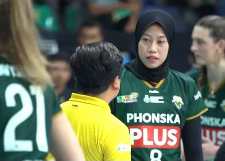 Pemain Gresik Petrokimia Indonesia, Megawati saat bertanding di Proliga. (Dok: Gresik Petrokimia).