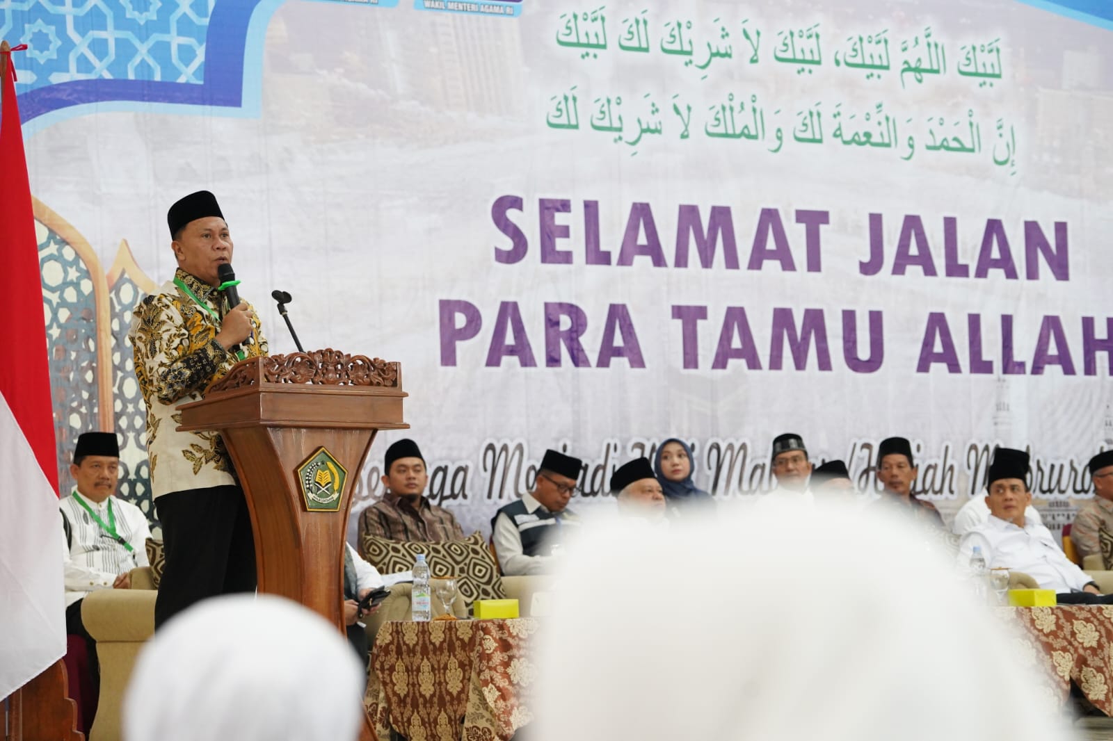 CJH:  Ketua PPIH Embarkasi Medan, Ahmad Qosbi saat memberikan sambutan pelepasan CJH ke Tanah Suci. (Dok: istimewa)