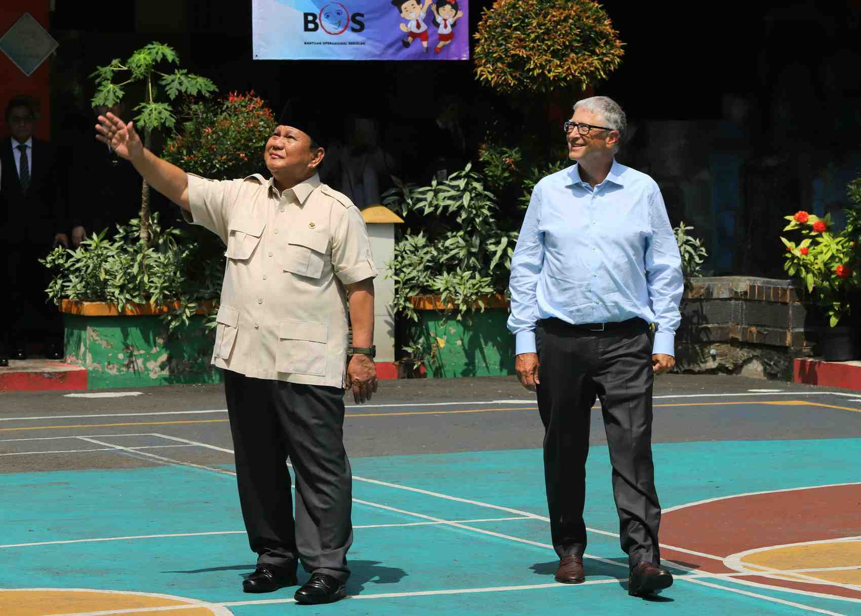 BERTEMU: Bill Gates (kiri), pendiri Gates Foundation, bertemu dengan Presiden Prabowo Subianto di Jakarta, pekan lalu. FOTO: JAWA POS/SUMUT POS