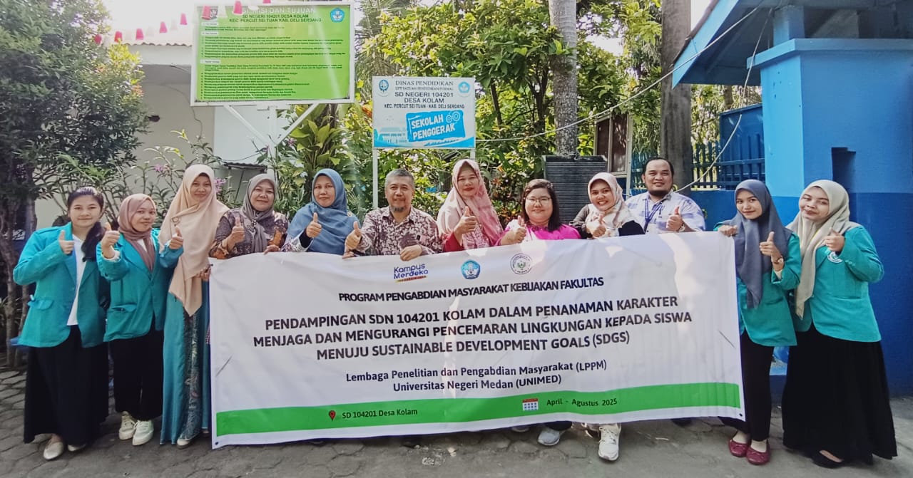SDN 104201: Kegiatan pengabdian kepada masyarakat yang dilaksanakan FIP Unimed di SDN 104201 Kolam. (ISTIMEWA/SUMUT POS)
