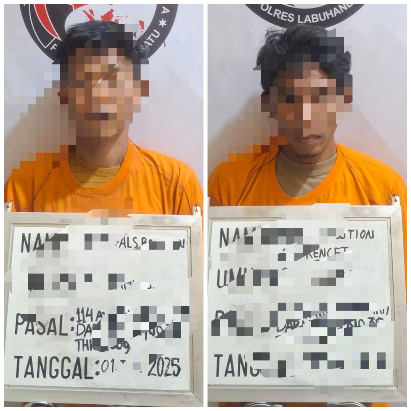 DIAMANKAN: Tersangka A dan RN diamankan di Polres Labuhanbatu.(Istimewa/Sumut Pos)