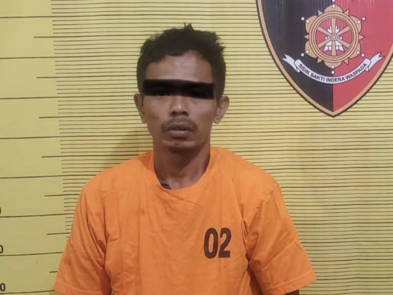 Humas Polres Binjai/Sumut Pos DIAMANKAN: Pelaku YP alias Boneng diamanan di Polres Binjai.