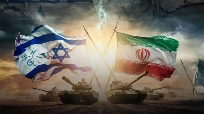 Ilustrasi perang Israel vs Iran.