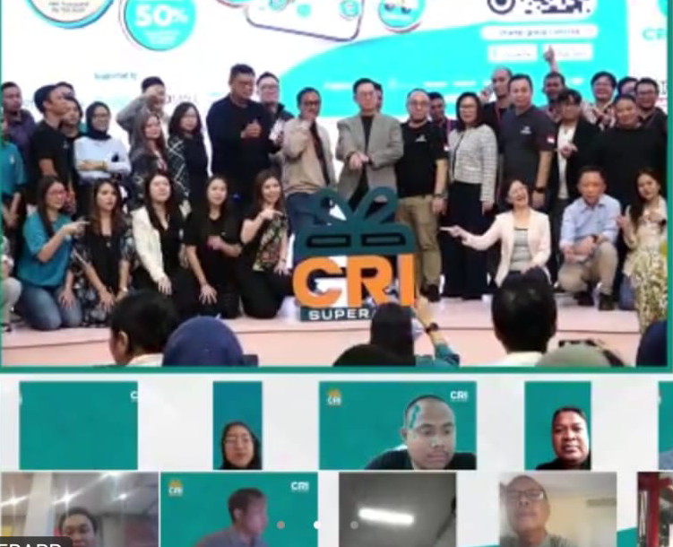 CEO/Managing Director PT Champ Resto Indonesia Tbk, Eric Leong dan CEO OttoDigital, Theodorus Wiryawan saat peluncuran CRI Super App. (zoom meeting)