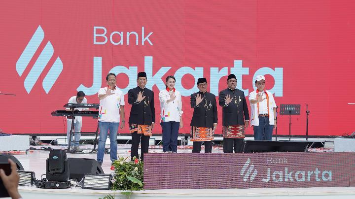 HADIR: Gubernur Jakarta, Pramono Anung saat menghadiri merk dagang baru Bank DKi menjadi Bank Jakarta.