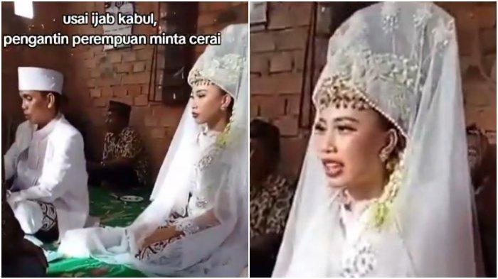 CERAI: Pengantin asal Lampung yang langsung cerai begitu selesai akad nikah.