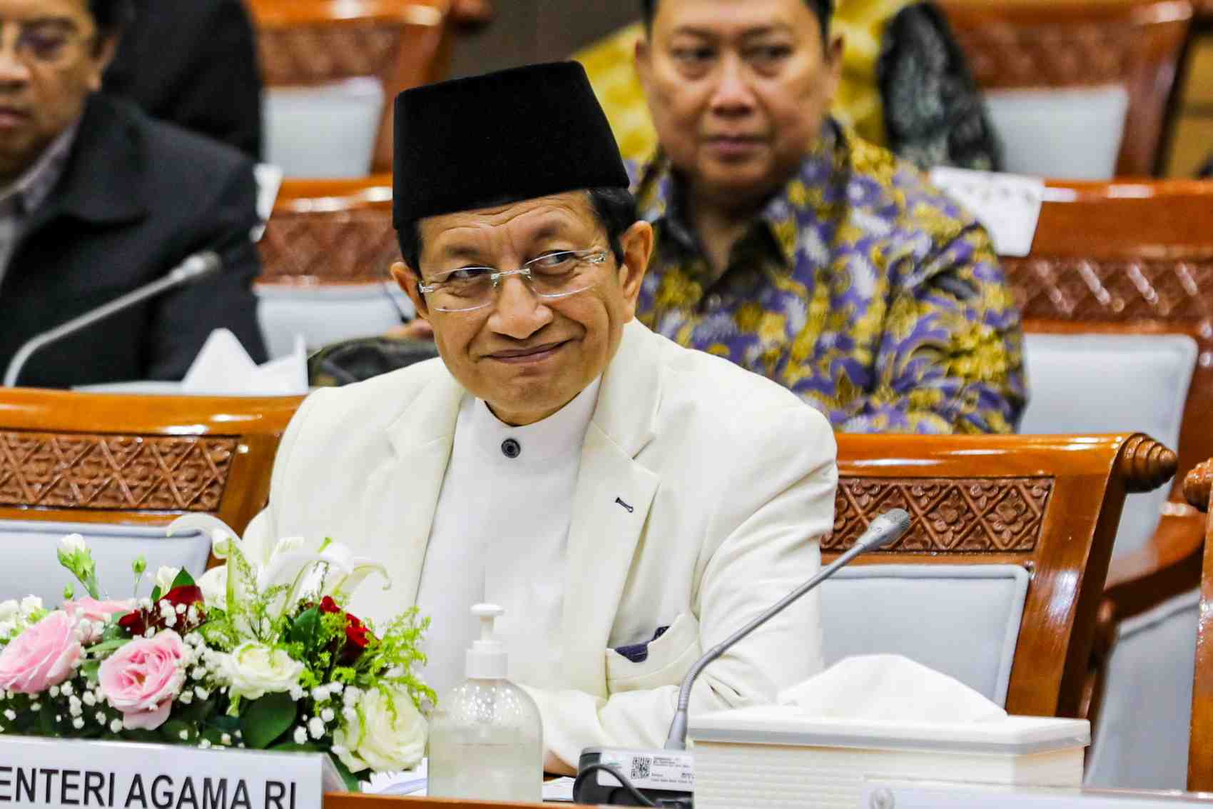 Menteri Agama,  Nasaruddin Umar mengikuti rapat kerja bersama komisi VIII DPR RI. foto: Salman Toyib/Jawa Pos.