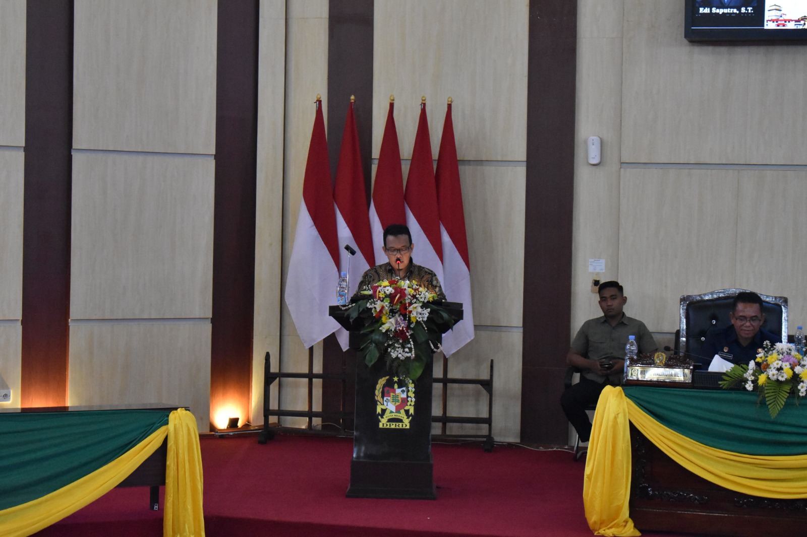 juru bicara Fraksi PKS, Datuk Iskandar Muda, dalam Rapat Paripurna DPRD Kota Medan, di Gedung DPRD Kota Medan, Senin (1/7).