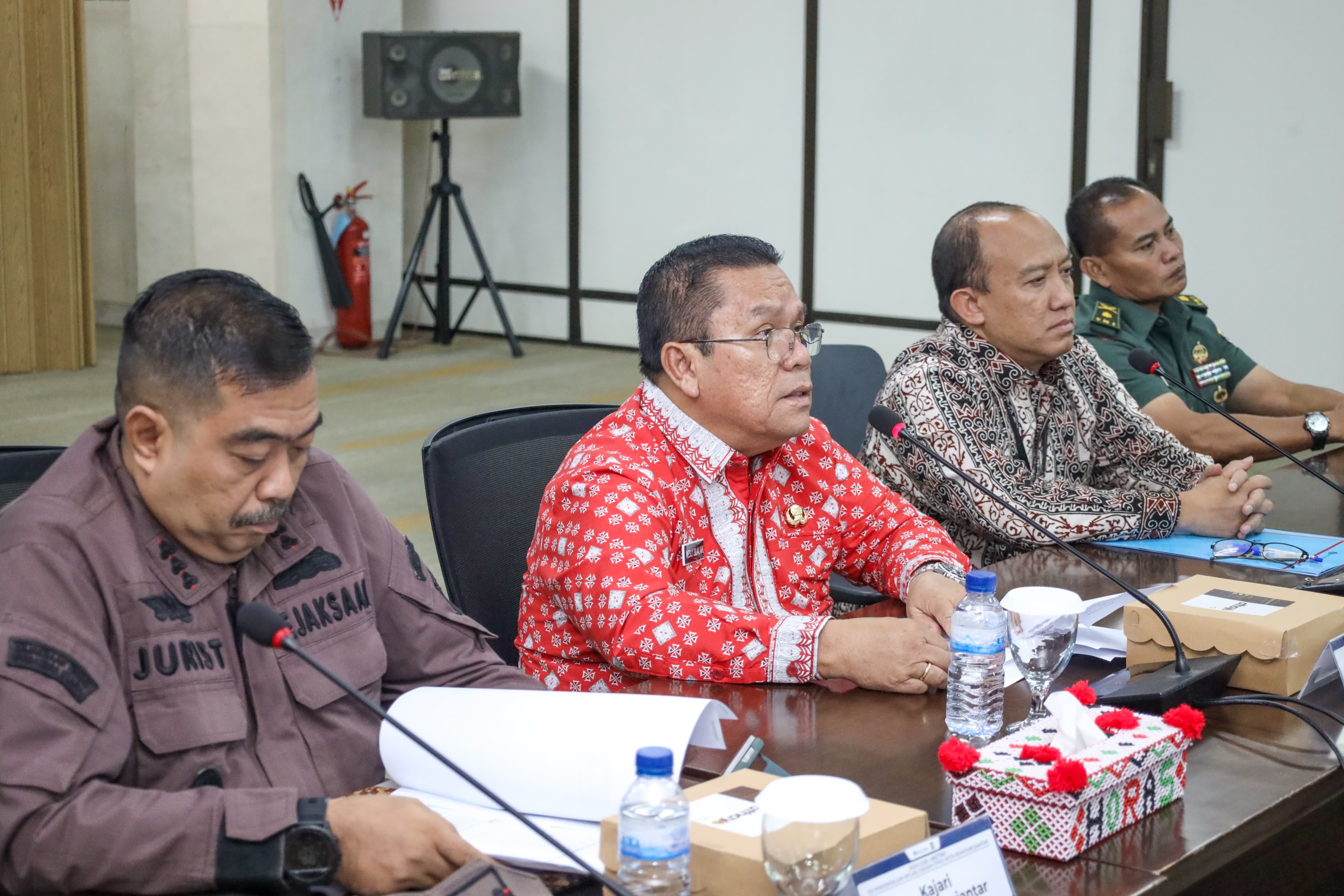 SAMBUTAN: Wali Kota Siantar, Wesly Silalahi sampaikan sambutan pada  High Level Meeting (HLM) Tim Pengendalian Inflasi Daerah (TPID) Kota Pematangsiantar.