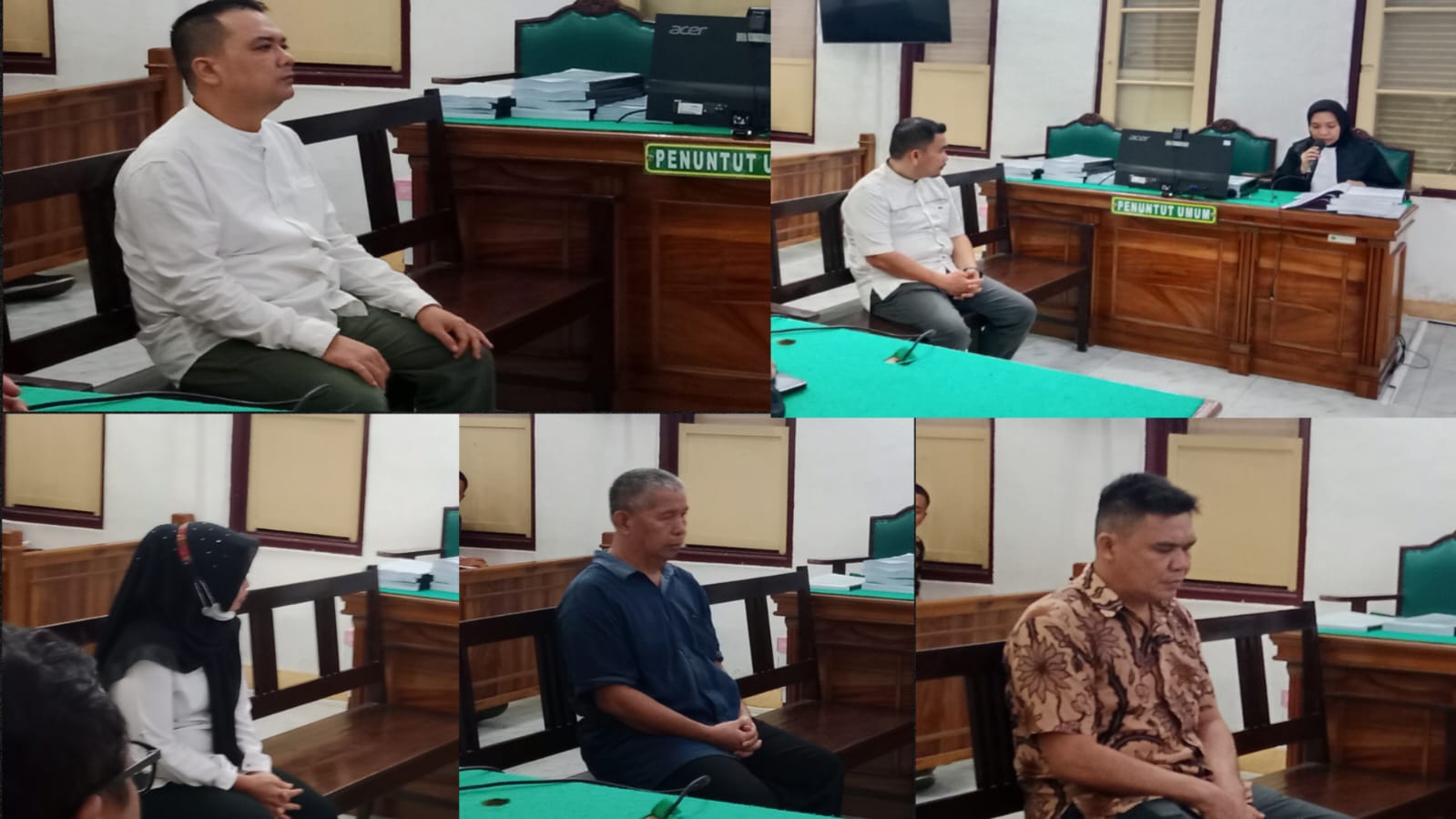 Mantan Kadisdik Langkat, Saiful Abdi bersama 4 terdakwa lainnya menjalani sidang tuntutan di Pengadilan Tipikor Medan, Kamis (3/7) sore.