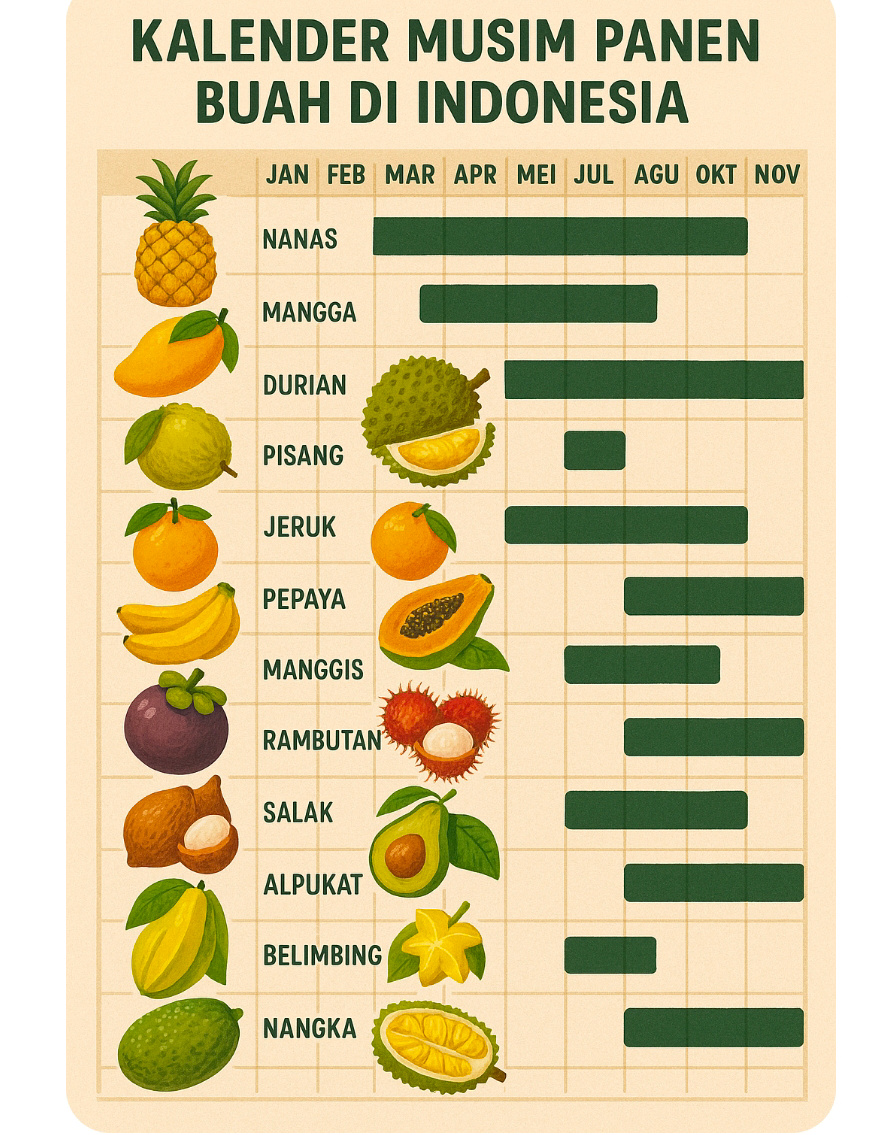 foto kalender musim panen&nbsp;buah