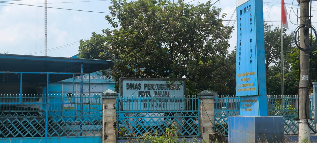 Kantor Dishub Binjai di Jalan Perintis Kemerdekaan, Binjai Utara.