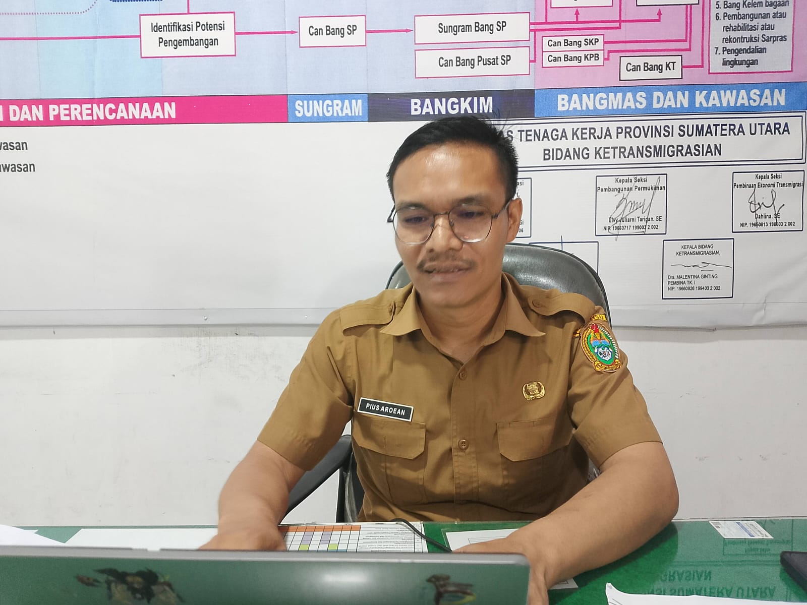 Kepala Seksi (Kasi) Bina Penempatan Dan Perluasan Kesempatan Kerja Disnaker Sumut, Pius Aroean