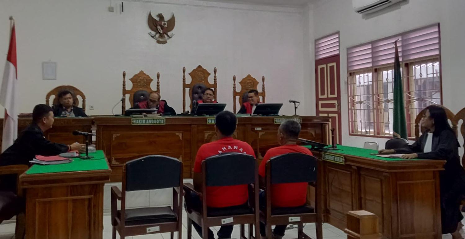 Dua terdakwa kurir sabu menjalani sidang dakwaan di PN Medan, Rabu (30/7/2025) sore.