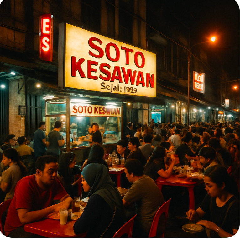 Ilustrasi kuliner malam di Medan  (chat&nbsp;jbt).