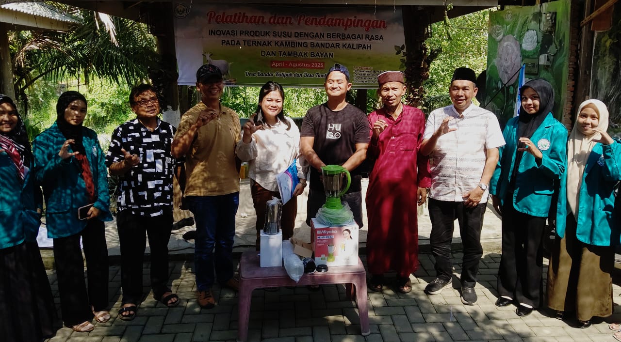 UNIMED: PKM LPPM Unimed inovasi produk susu menjadi berbagai rasa di Bandarkhalipah dan Tambakbayan. (ISTIMEWA/SUMUT POS)