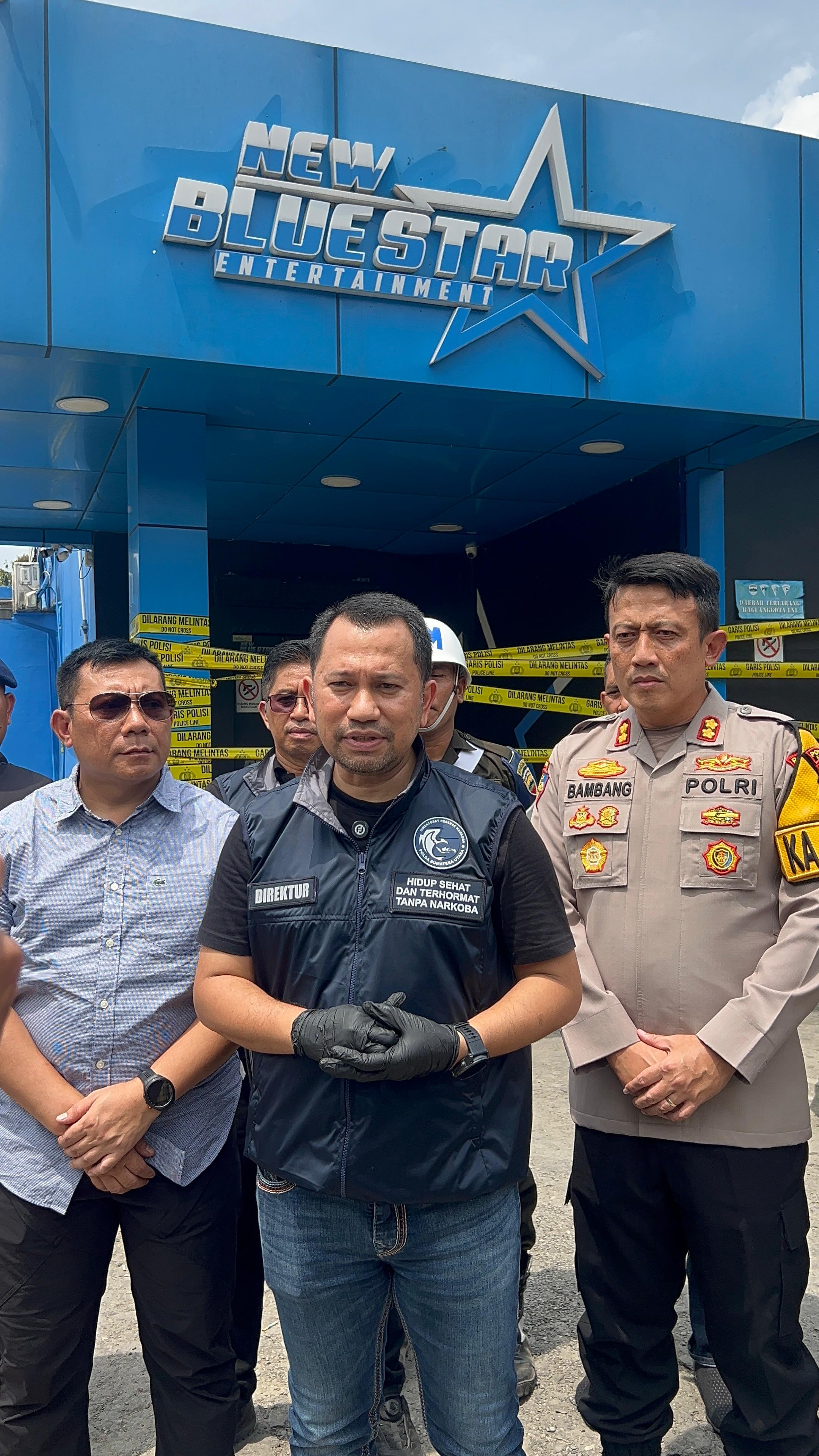 Polda Sumut saat mengungkap peredaran narkoba di New Blue Star, Langkat. (Sumut Pos/Dokumen Pribadi)