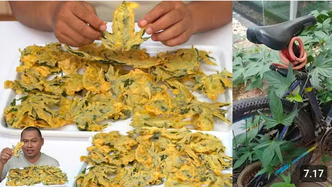 Mengubah daun Ubi jadi keripik, (youtube Sobat Dapur)