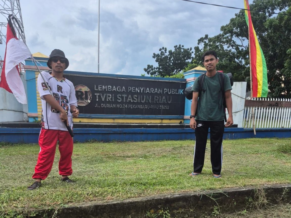 Mahmudian alias Kacak Alonso, korban dugaan kriminalisasi Kompol DK saat diperbatasan Riau-Jambi, Senin (18/8/2025).