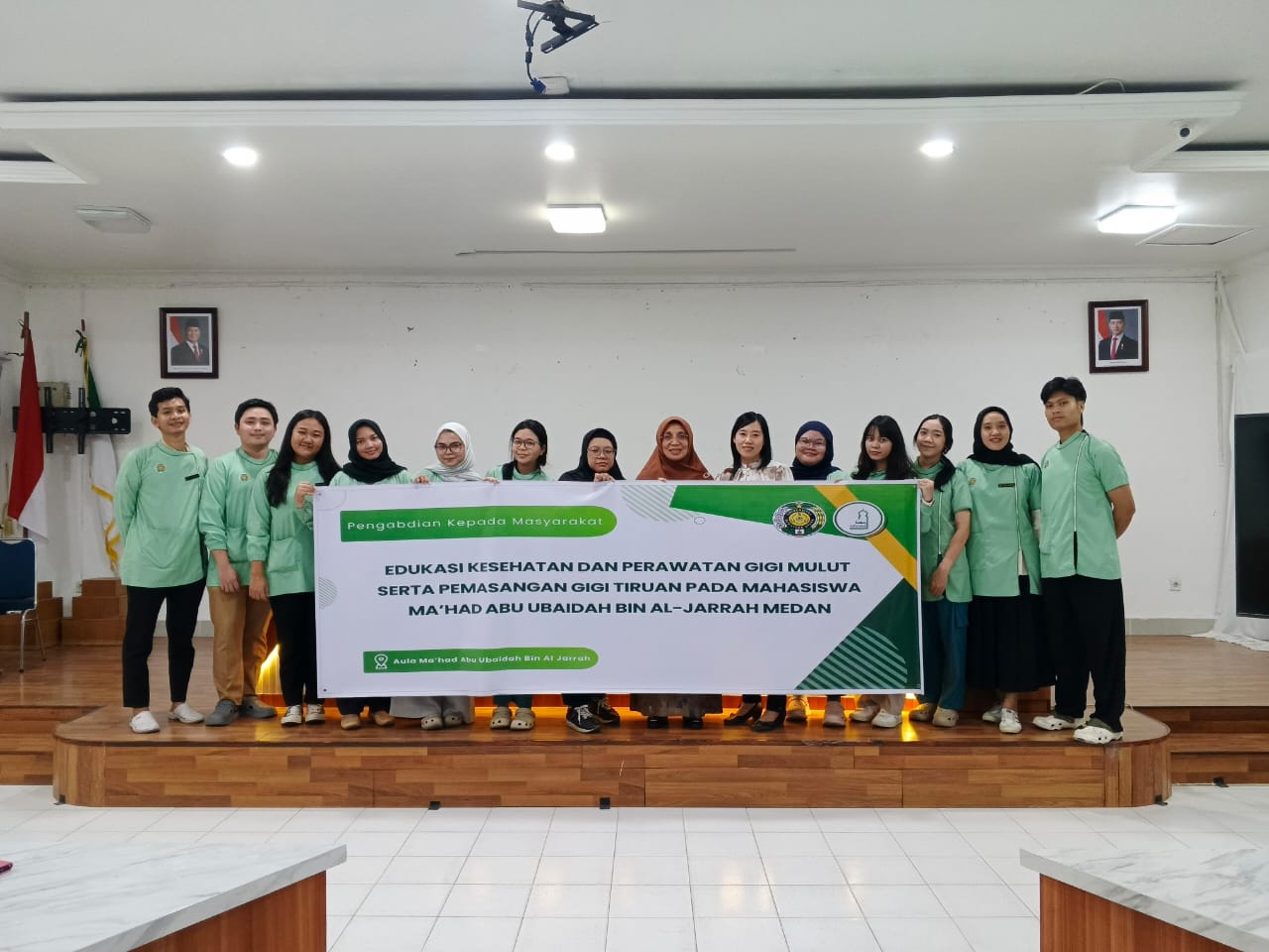 FKG USU usai melaksanakan PKM di Ma&rsquo;had Abu Ubaidah Bin Al-Jarrah Medan, Senin (22/5/2025).