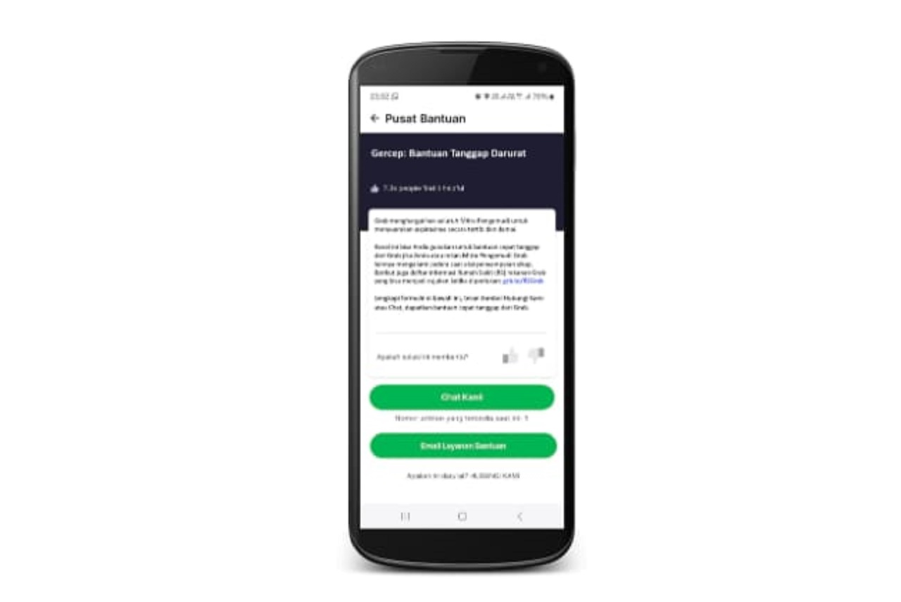 Tampilan Layanan LiveChat dalam HelpCenter.