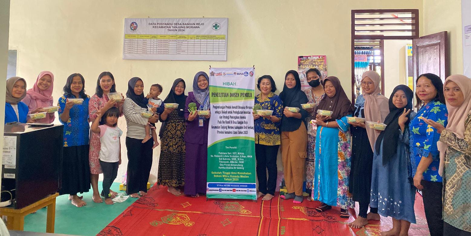 MITRA HUSADA: Tim peneliti STIKes Mitra Husada Medan tentang inovasi pangan untuk tingkatkan imunitas dan cegah anemia pada ibu hamil. (ISTIMEWA/SUMUT POS)