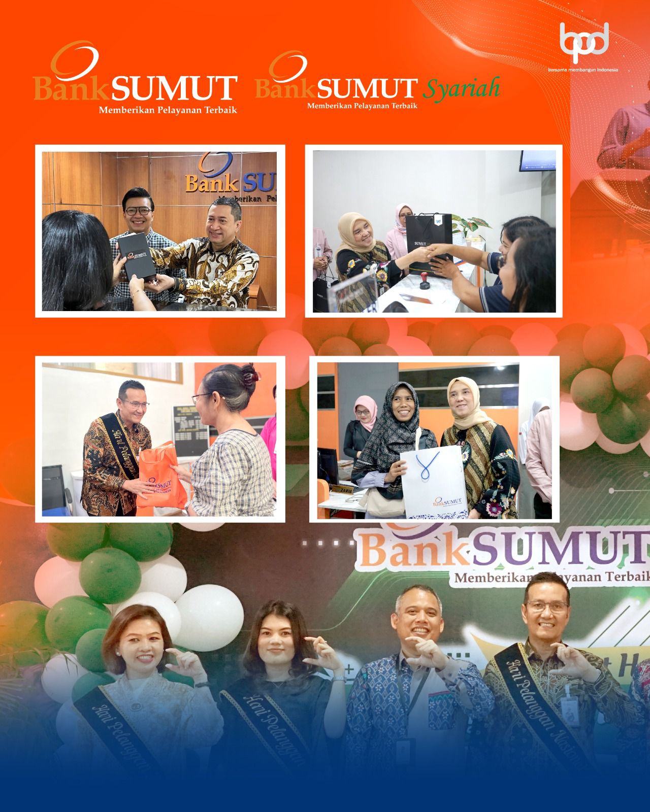Direksi Bank Sumut dalam menyanbut Hari Pelanggan Nasional 2025. (Dok: Istimewa/Sumut Pos)