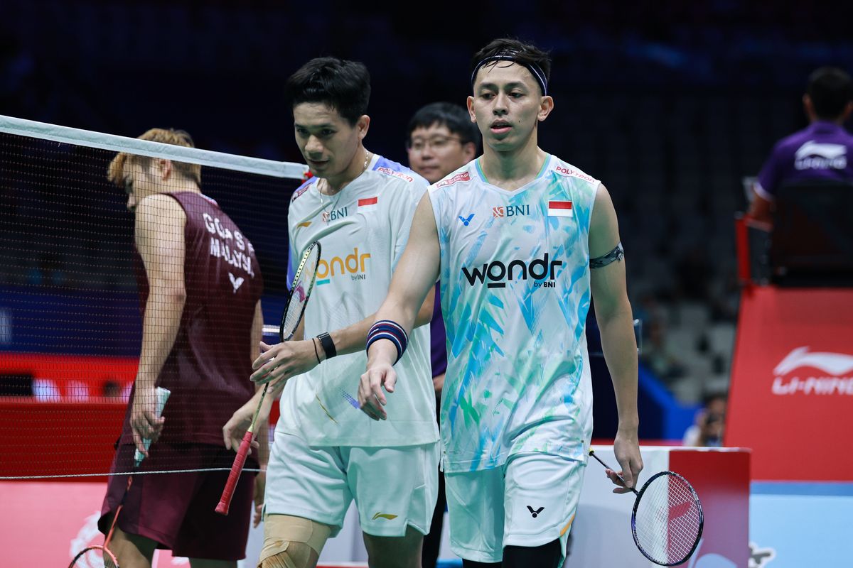 Ganda Putra M Rian Ardianto dan Yeremia Rambitan saat tampil di China Masters 2025. (Dok: PBSI)