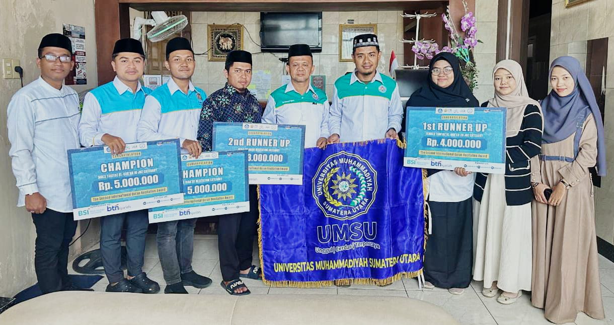 JUARA UMUM: Tim UMSU pada The Second International Quran Recitation Award 2025 yang meraih juara umum ketiga. (ISTIMEWA/SUMUT POS)