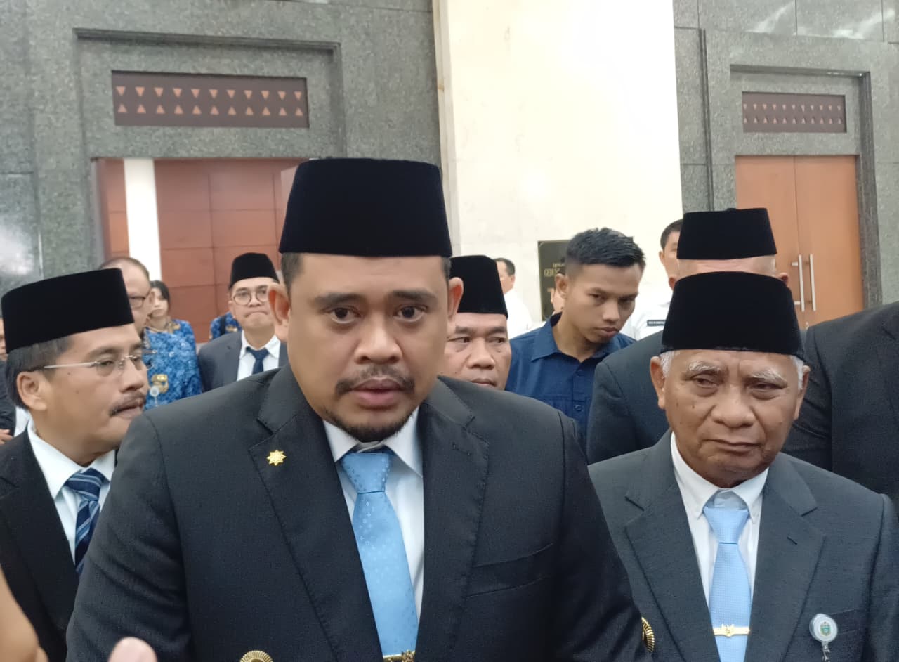 Gubernur Sumatera Utara, Bobby Nasution dan  Wagubsu Surya BSc.  (Markus Pasaribu/Sumut Pos)