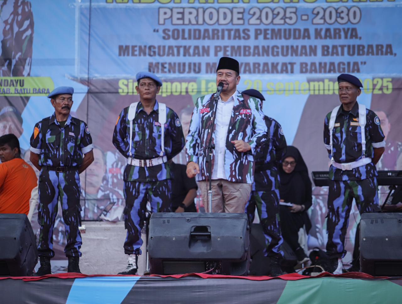 Bupati H. Baharuddin Siagian hadiri pelantikan pengurus DPD IPK Batubara. (LIBERTY/SUMUT POS)