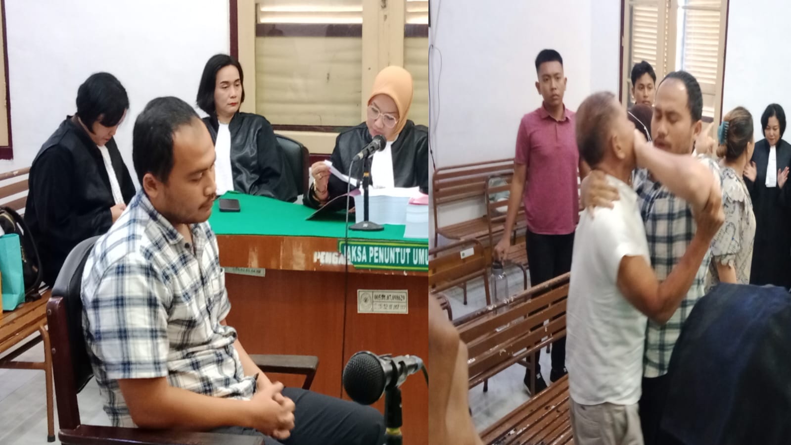 Brigadir Bayu Sahbenanta Perangin-angin, terdakwa kasus korupsi saat menjalani sidang tuntutan di Pengadilan Tipikor Medan, Selasa (29/9). (AGUSMAN/SUMUT POS)