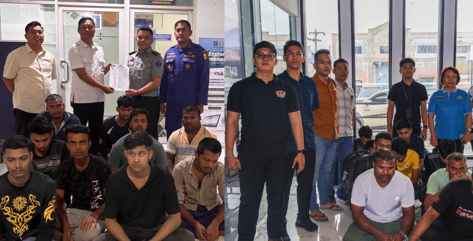 Kantor Imigrasi Kelas II TPI Belawan menyerahkan sembilan warga negara asing (WNA) asal Bangladesh ke Rumah Detensi Imigrasi (Rudenim) Medan, Jumat (3/10/2025). (ISTIMEWA/SUMUT POS)
