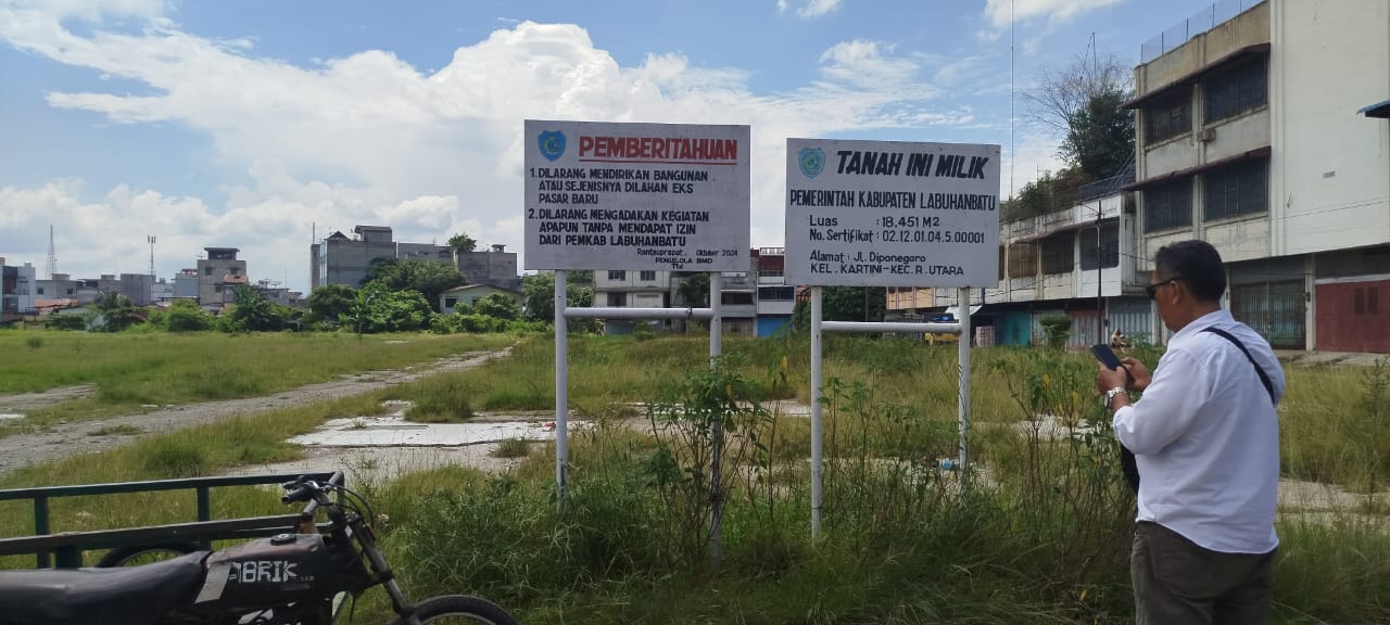 Lokasi eks Pasar Baru di jalan Diponegoro Rantauprapat (FAJAR/SUMUT POS)