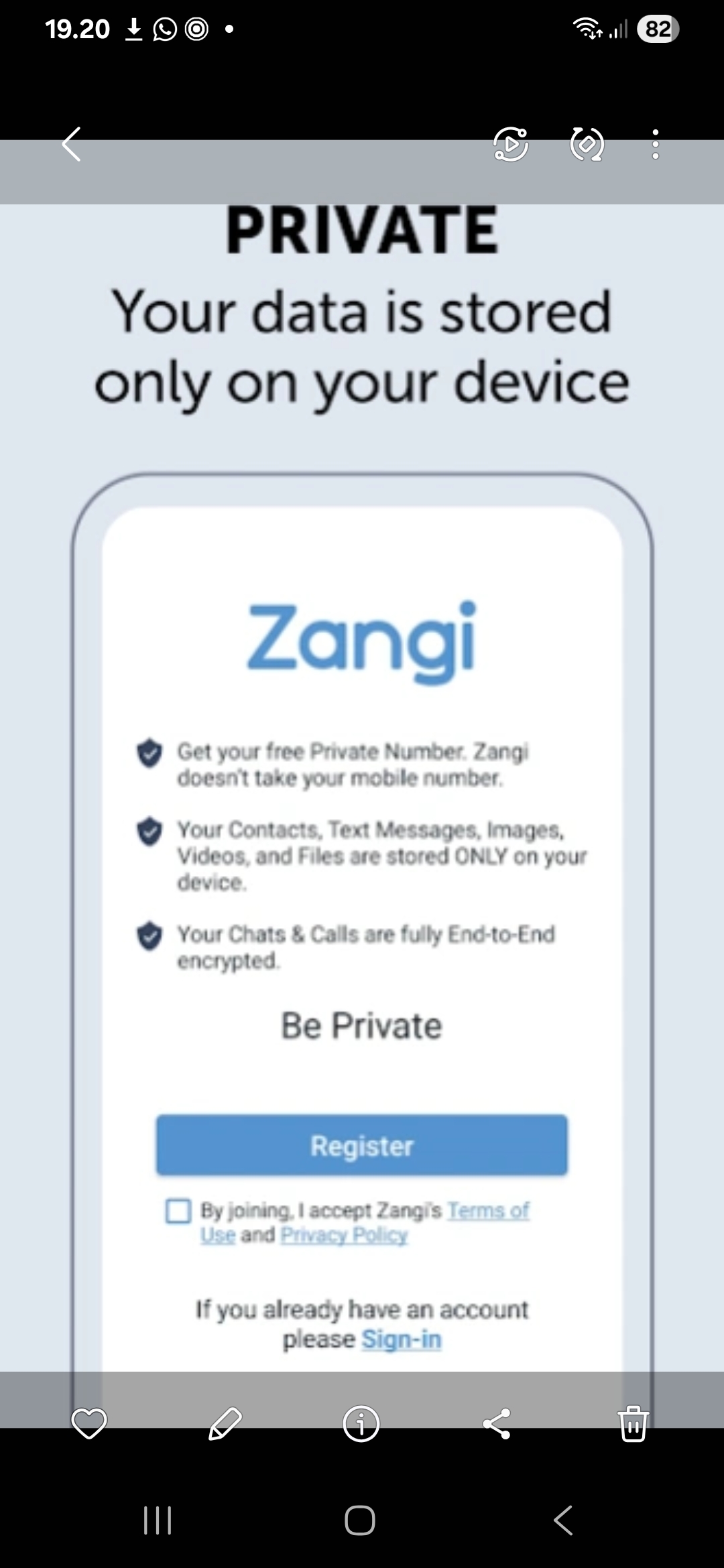Aplikasi Zangi. (Dok: zangi)