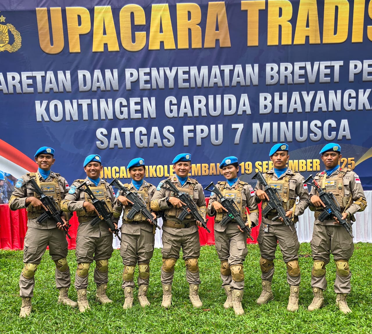 Personel Polda Sumut yang diberangkatkan ke Afrika Tengah gabung pasukan perdamaian PBB. (Sumut Pos/Dokumen Pribad)