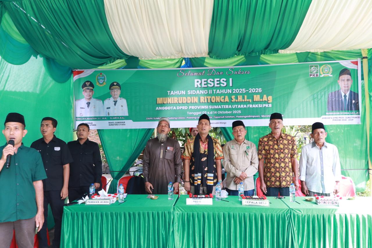 RESES: Anggota DPRD Sumut Muniruddin Ritonga saat reses di Desa Situmba, Tapanuli Selatan. (Dok: istimewa for Sumut Pos)