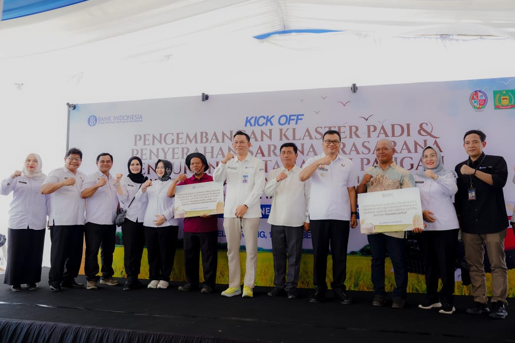 PADI: Perwakilan BI, Pemkab Deliserdang dan Langkat saat Kick Off Klaster Padi. (Dok: istimewa for Sumut Pos)