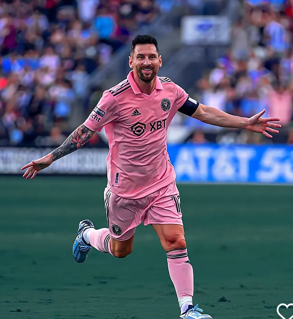 Lionel Messi melakukan seleberasi usai mencetak gol. (instragram Intermiami)