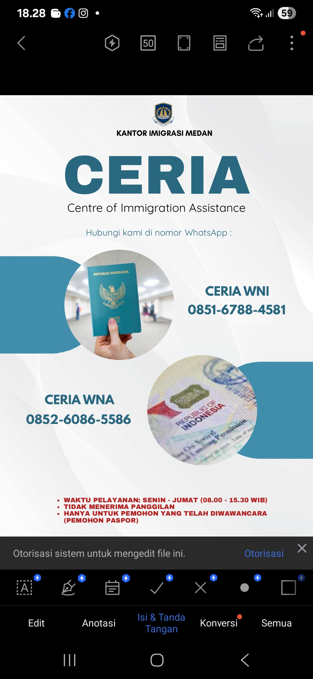 Program CARIA dari Kantor Imigrasi Kelas I Khusus TPI Medan. (Dok: Imigrasi Medan)