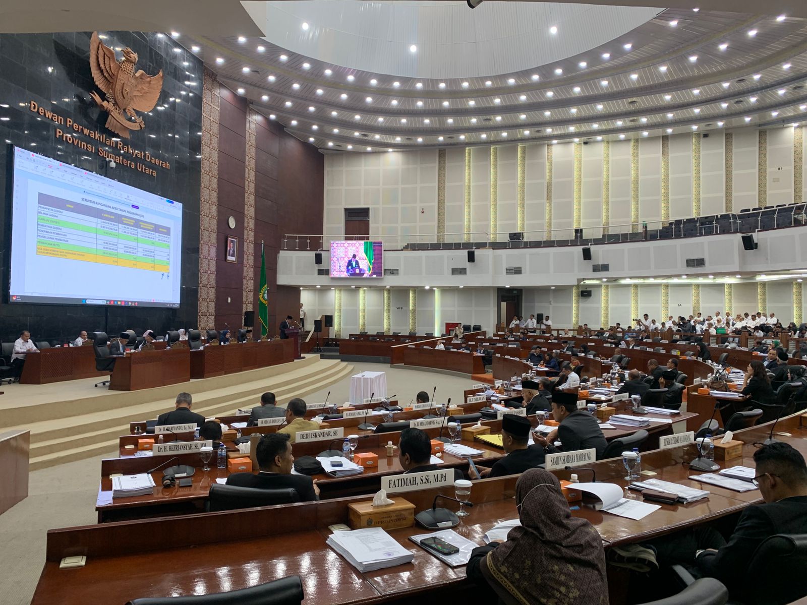 PARIPURNA: Rapat Paripurna DPRD Sumut dengan agenda Penandatanganan nota kesepakatan antara Pemerintah Provinsi Sumut (Pemprovsu) dengan DPRD tentang KUA-PPAS APBD Tahun Anggaran 2026, Rabu (29/10).