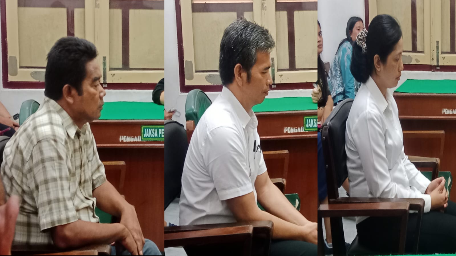 PUPUK: Ketiga terdakwa korupsi penyaluran pupuk bersubsidi di Karo, menjalani sidang putusan di Pengadilan Tipikor Medan, Kamis (30/10). (Dok: istimewa)