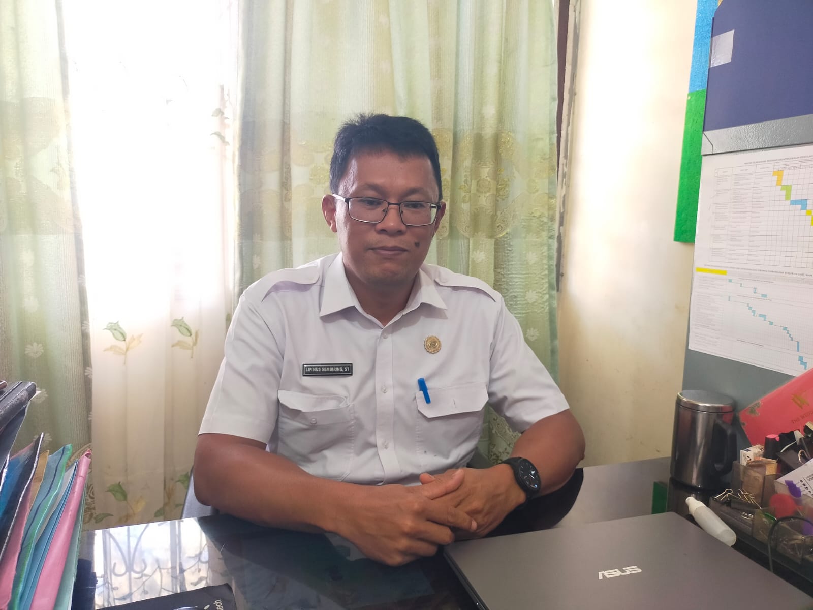 Kabag Perekonomian Setda Dairi, Lipinus Sembiring. (RUDY SITANGGANG/SUMUT POS)