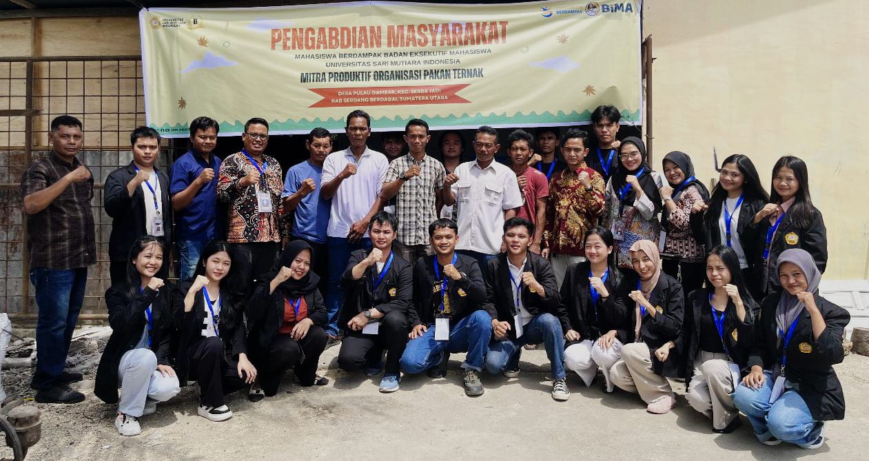 USM INDONESIA: Pengabdian masyarakat BEM USM Indonesia di Desa Pulau Gambar Serdangbedagai. (Istimewa/Sumut Pos)